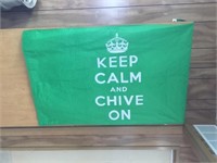 “Keep Calm & Chive On” Flag 5ft