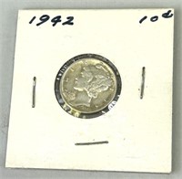 1942 Mercury Dime (90% Silver).