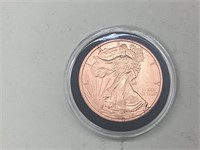 1 Oz. .999 Fine Copper Walking Liberty Round