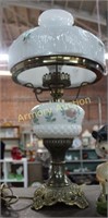 FLORAL DECORATED LAMP W/ SHADE