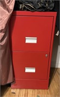 Red Two Drawer Filing Cabinet