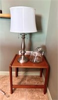 Small Side Table with Table Lamp & Jar