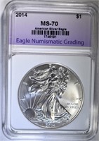 2014 AMERICAN SILVER EAGLE ENG PERFECT