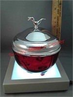 New Martinsville moondrop candy dish with lid