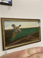 Pheasant Taking Flight Oil Canvas