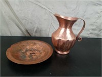 Mini Copper Pitcher & Saucer