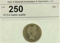 1913-S Barber quarter