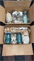 Blue And Clear Mason Jars - Assorted Sizes
