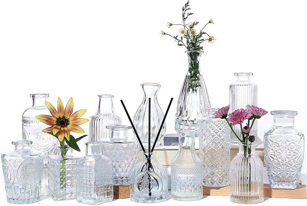 BIFENS 14 Pcs Glass Bud Vase Set,