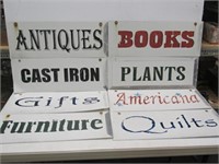 8 Metal Signs From Antique Shop