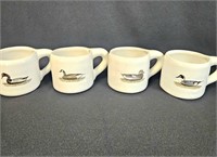Set of 4 Pottery Duck Mugs