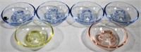 6 Cambridge Glass Stacking Ashtrays 3.5"