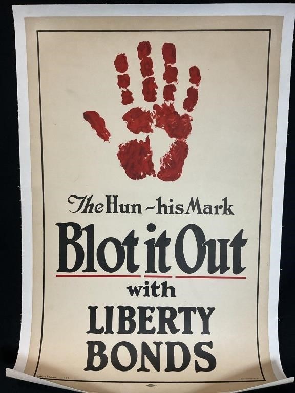 WWI Propaganda Poster THE HUN-HIS MARK