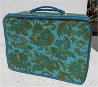 vintage blue/green travel size suitcase