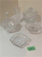 Cut glass and other dishes