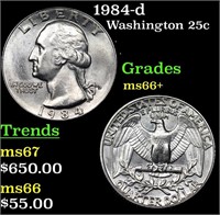 1984-d Washington Quarter 25c Grades GEM++ Unc