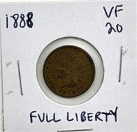 1888 Full Liberty Indian Head Cent