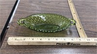 Olive Green Pickle oval honeycomb dish
