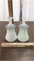 Vintage glass painted Bud Vases