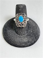Sterling Turquoise Ring 4 Grams Size 7.5