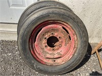 2 tires w/ rims - 5.00-15