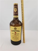 One Gallon Glass Seagrams Seven Bottle w Lid