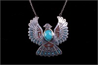 Navajo Lone Mountain Turquoise Chip Inlay Necklace