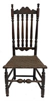 18THC. BANNISTER BACK CHAIR IN FIRST FINISH