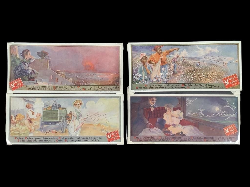 6 Mobile & Ohio R. R. Advertiment Cards