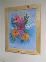 Oil on Canvas Floral Pic-Signed