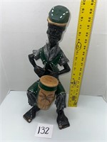 HAND CARVED WOOD JAMAICAN STATUE