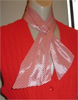 Retro Red Striped Neck Scarf