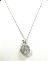 Sterling Silver .10 Ct Diamond Ladybug Necklace