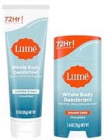 Lume Whole Body Deodorant & Cream Unscented
