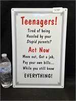 REPOP "TEENAGERS" METAL SIGN