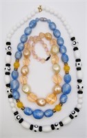 (3) CHUNKY BEADED STATEMENT NECKLACES