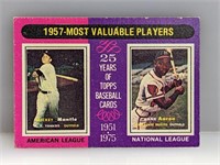 1975 Topps Mantle and Aaron 1957 MVP's 195
