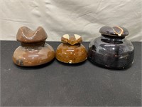 Trio Of Porcelain/Ceramic Insulators