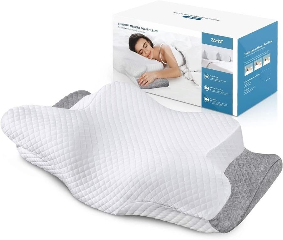 ZAMAT Adjustable Memory Foam Neck Pillow for Pain