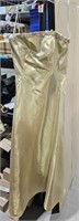 Long Satin Gold Dress  sx 8