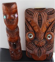 2PC HAND CARVED VASES