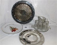 TUMBLERS, PITCHER & SERVING TRAY
