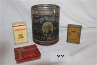 4 EARLY TOBACCO TINS