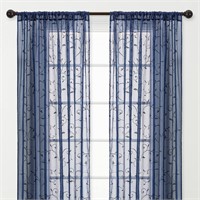 Set of 2-(4) Panels 52 x 63 Sheer Curtains