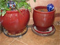 Live Potted House Plant - 2 Red Pottery Planters