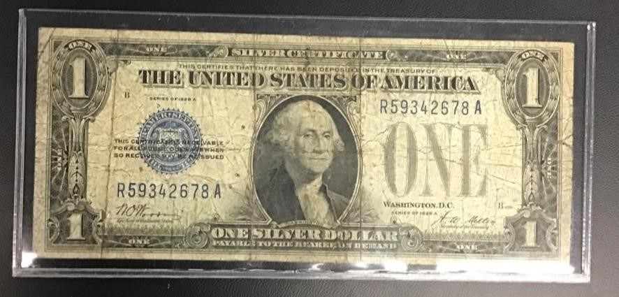 1928 BLUE SILVER DOLLAR