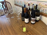 Wine Glasses & Full Bottles