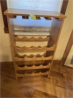 3 Piece Wooden Glass & Wine Rack