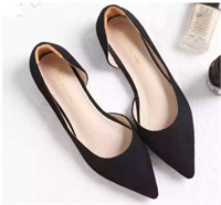 [Size : 39] Comfortable Flat Cover Shoe-Black