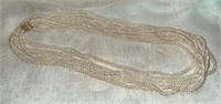 Vintage Faux Seed Pearl Multi Strand Necklace